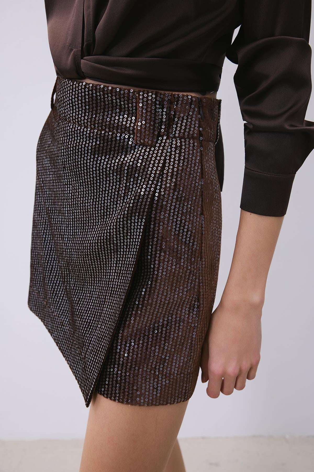 Velvet Sequin Skİrt