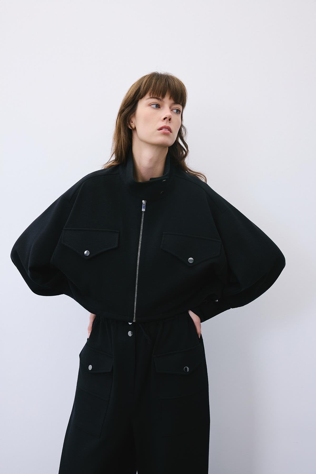 Wool-Blend Jacket with Gold Details