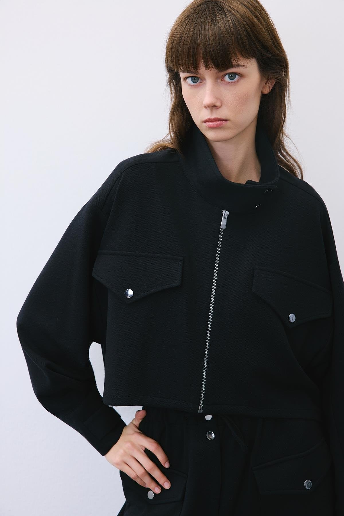 Wool-Blend Jacket with Gold Details