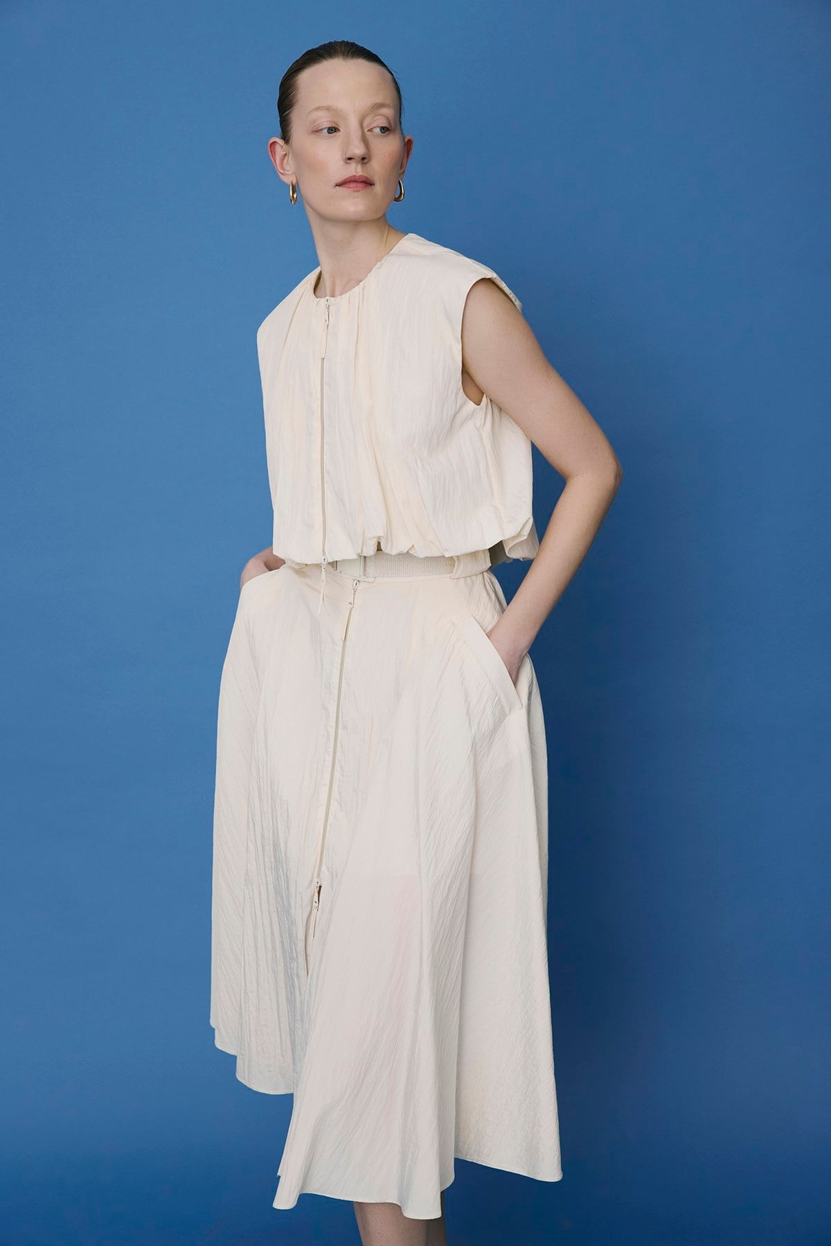 Zippered Drop Shoulder Vest