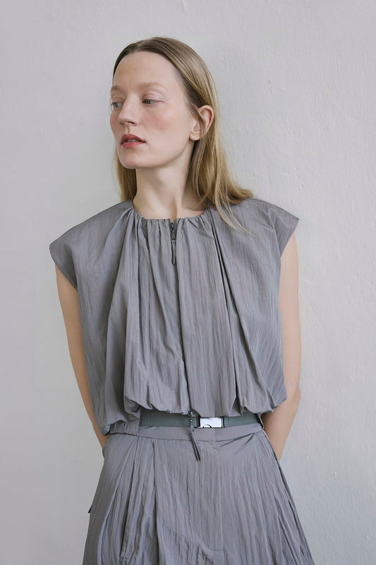 Zippered Drop Shoulder Vest