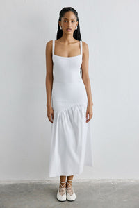 White Knitted Square Neck  Bodysuit