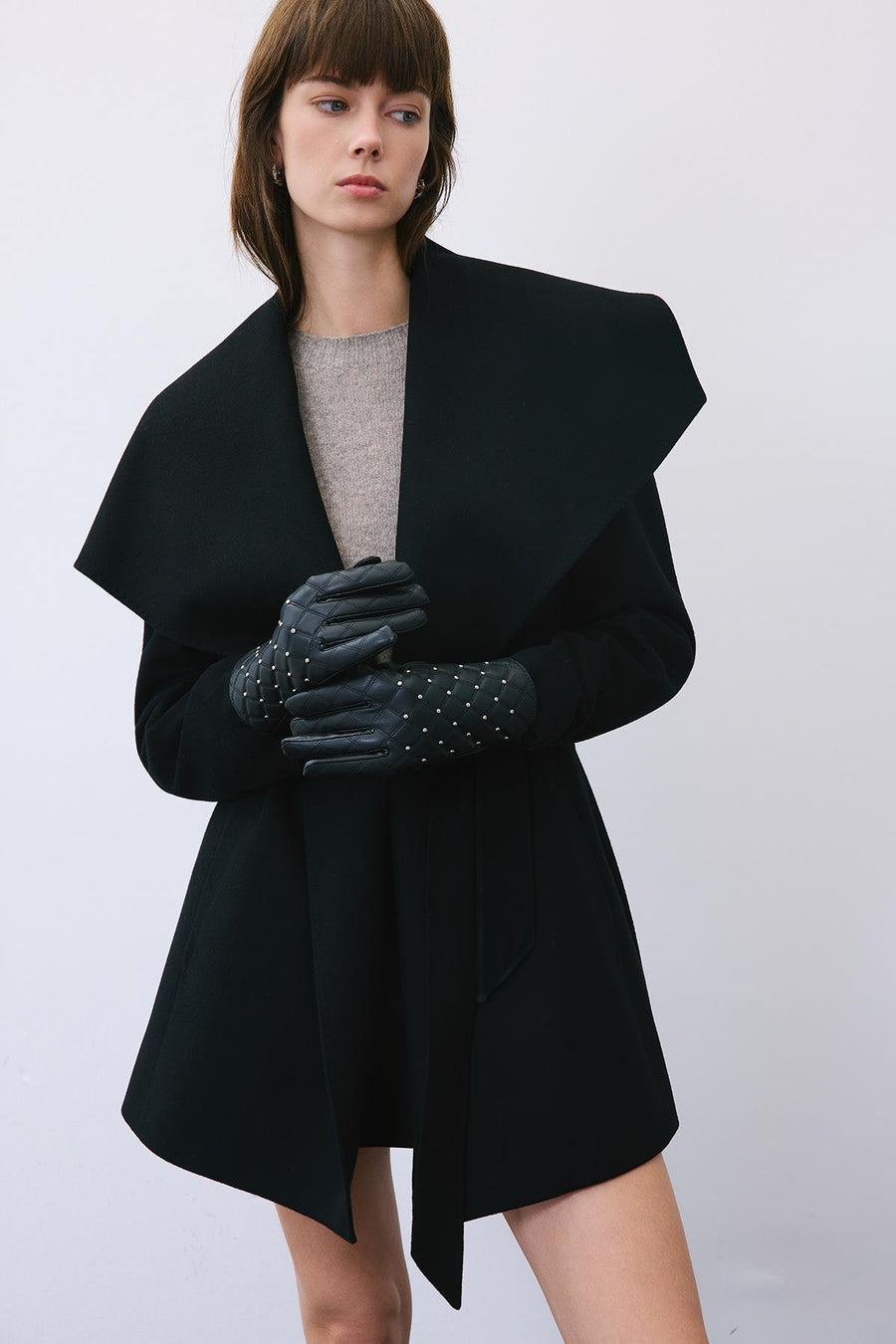 Accessory Detailed  Faux Leather Gloves