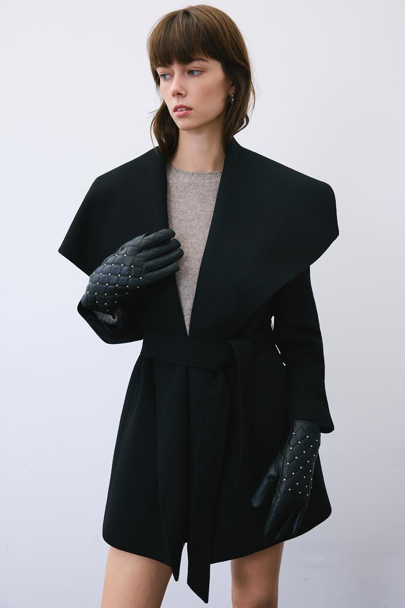 Accessory Detailed  Faux Leather Gloves