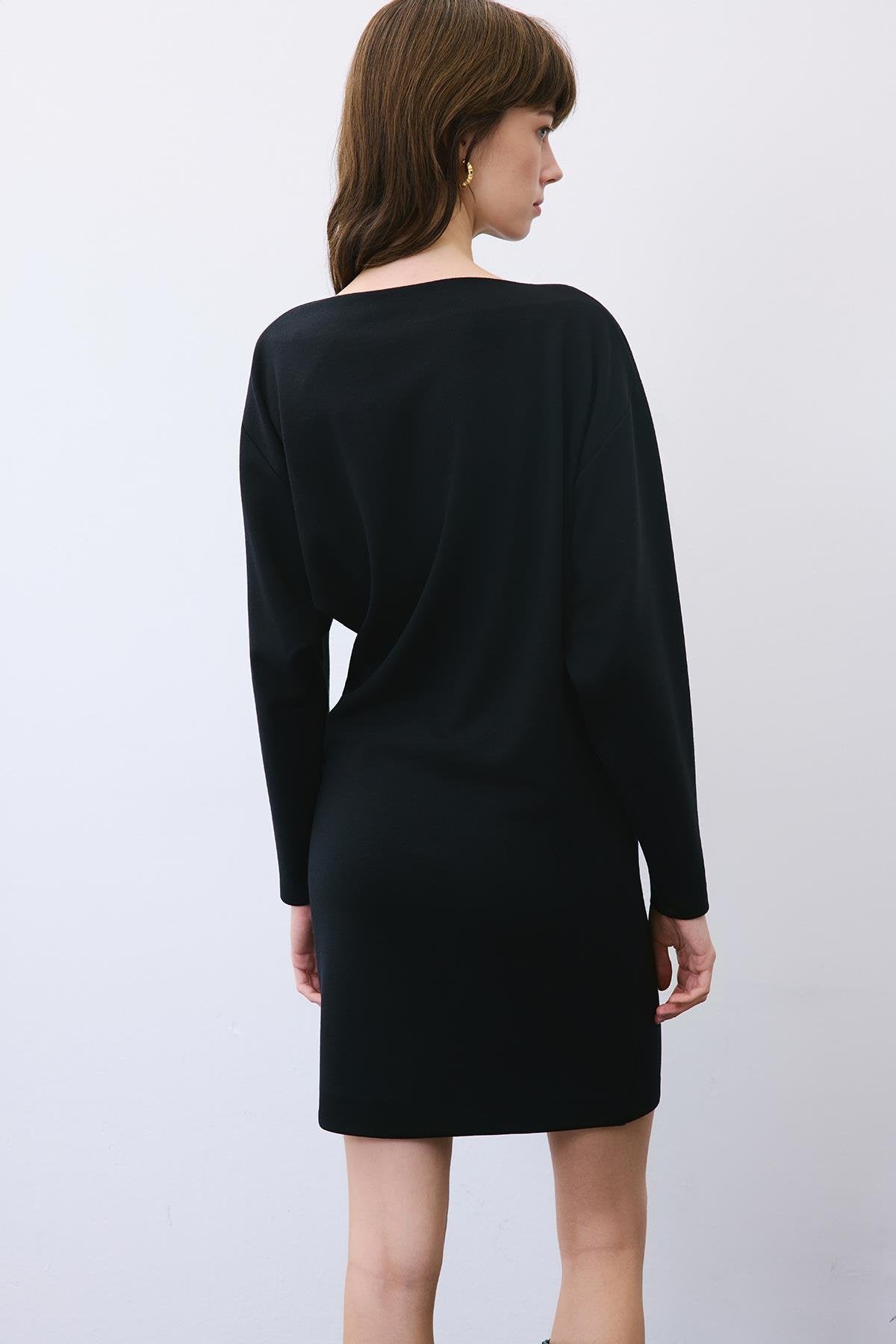 Asymmetric Knit Mini Dress