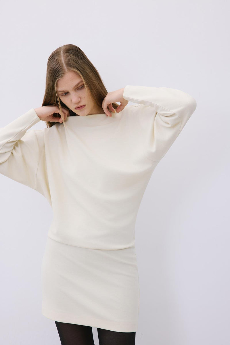 Asymmetric Knit Mini Dress