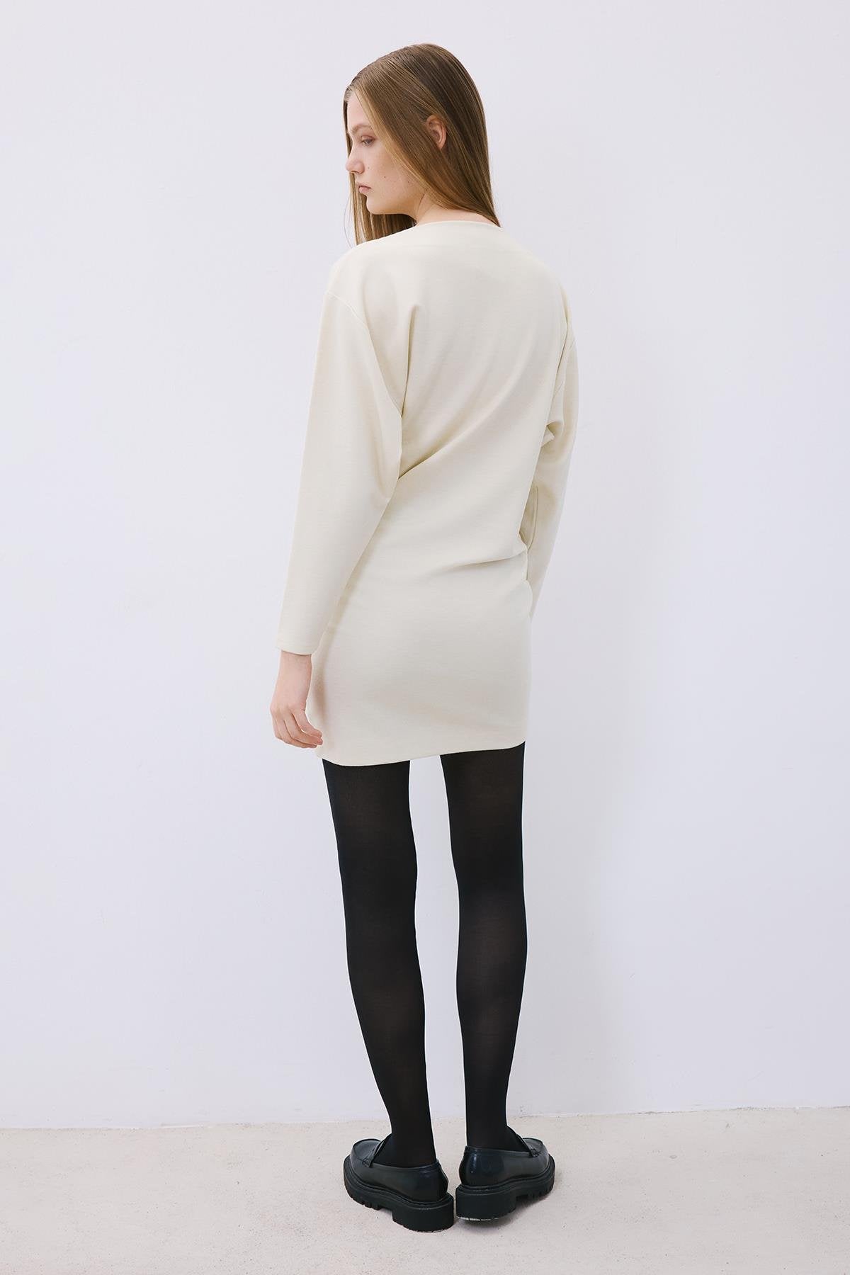 Asymmetric Knit Mini Dress