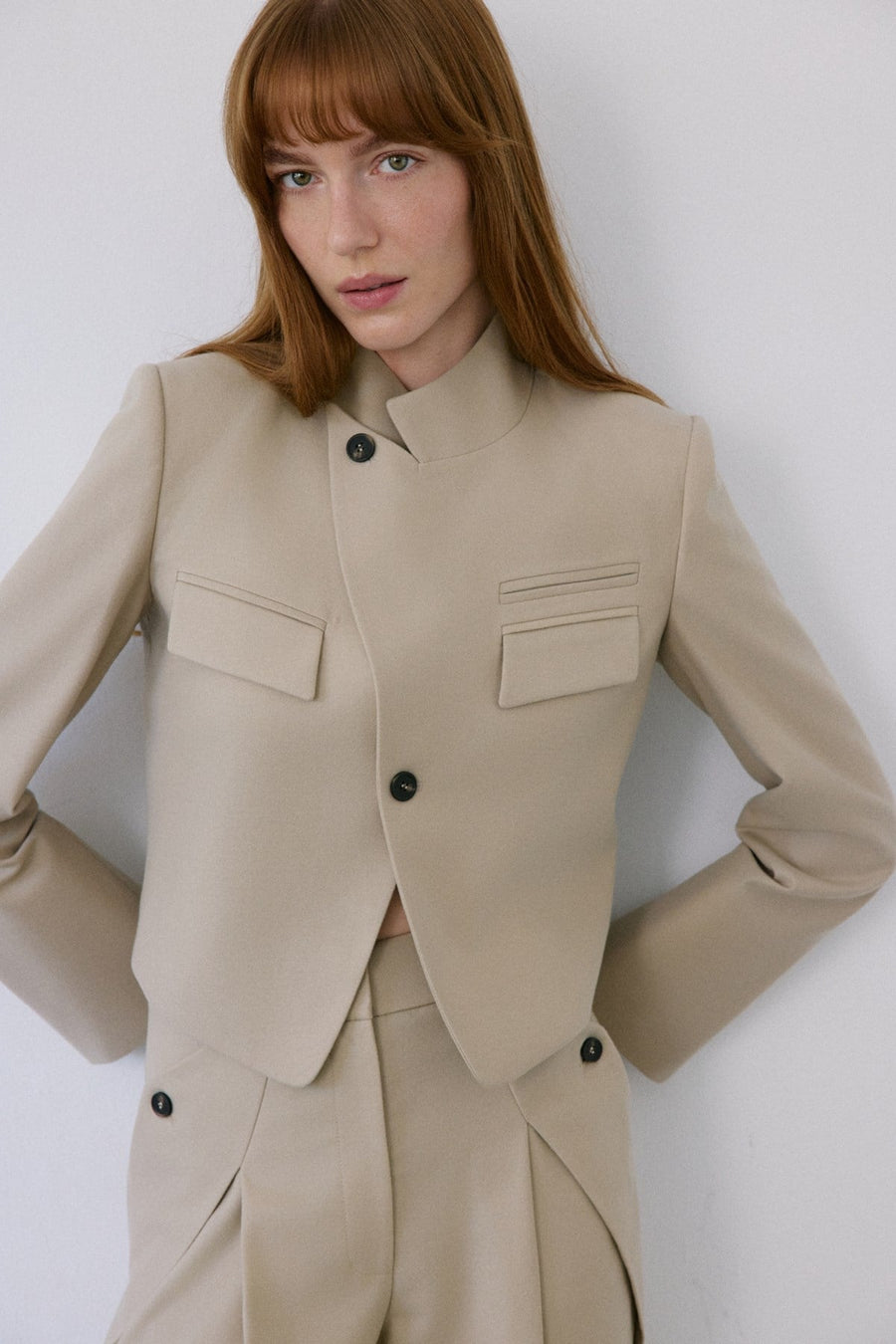 Asymmetric Lined Slim Fit  Blazer