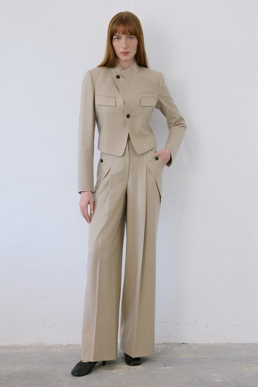 Asymmetric Lined Slim Fit  Blazer