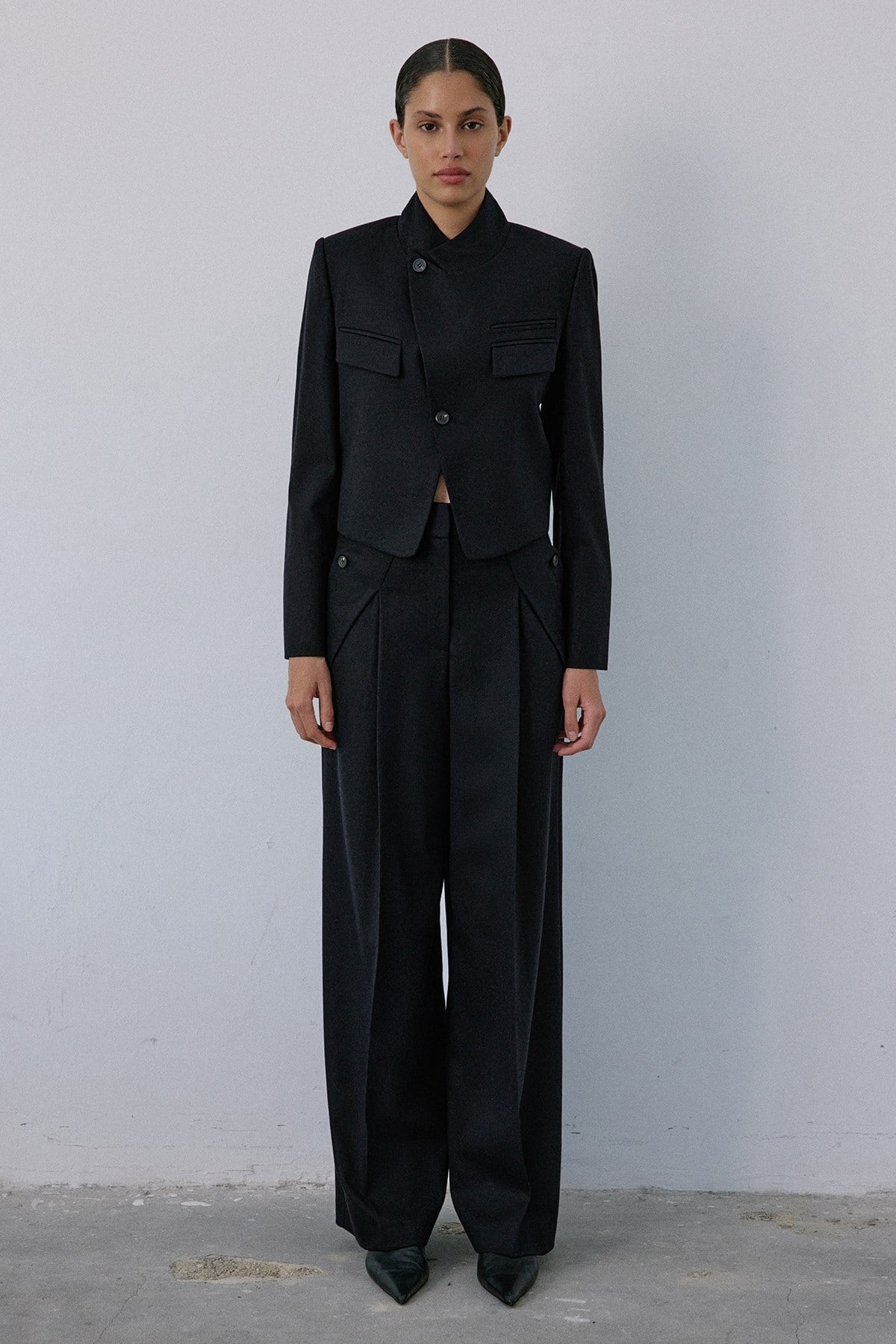 Asymmetric Lined Slim Fit  Blazer