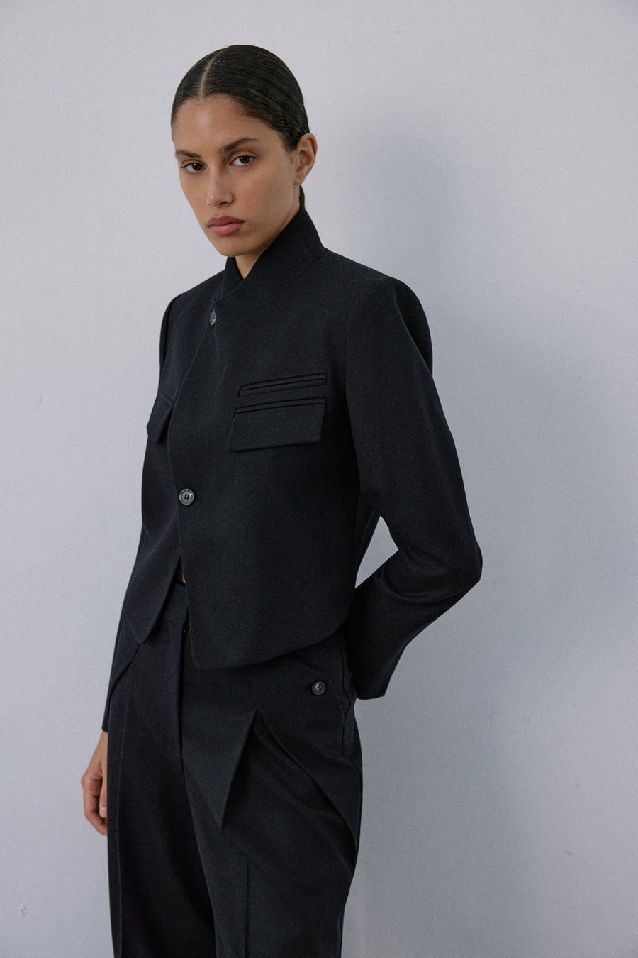 Asymmetric Lined Slim Fit  Blazer