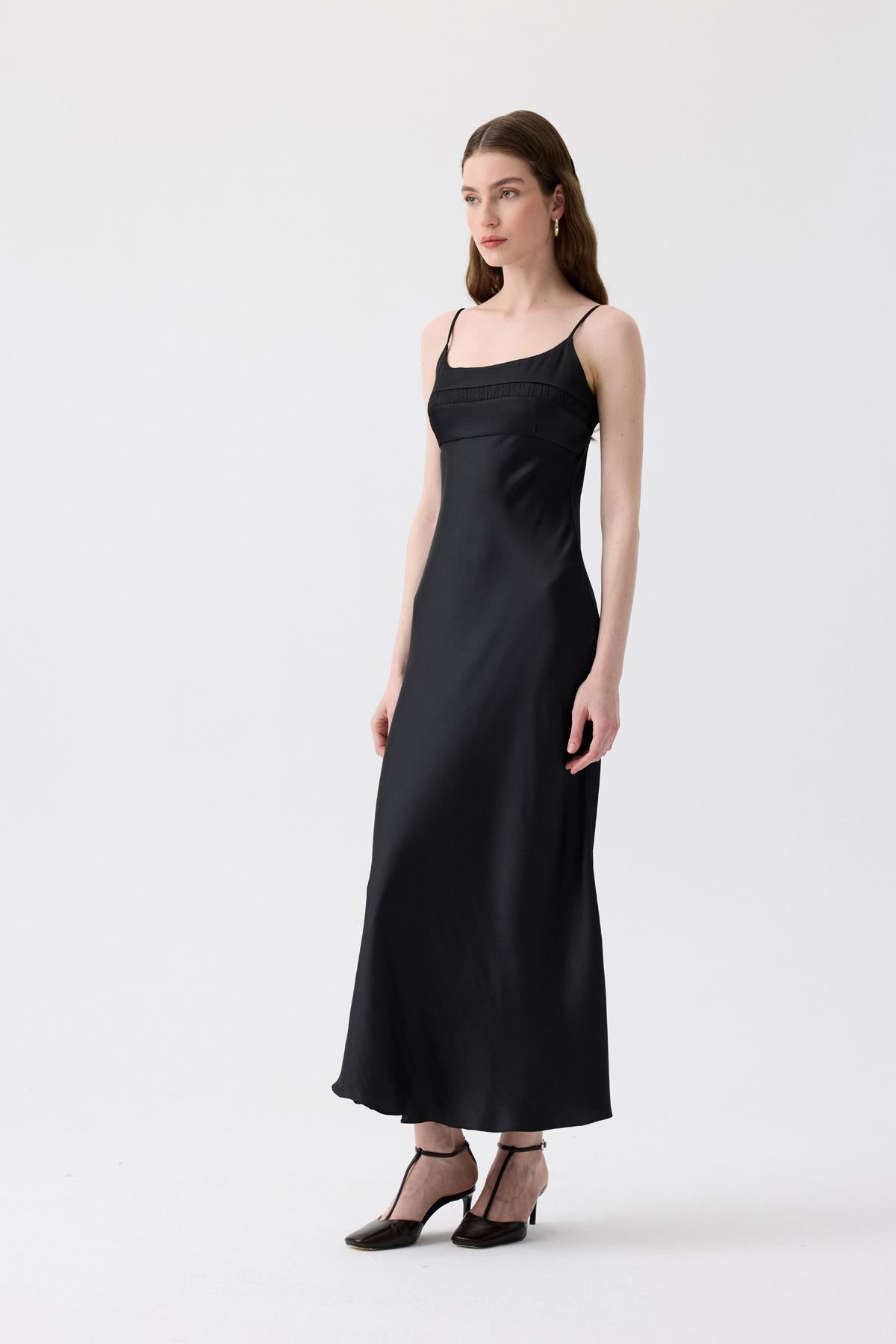 Back Strap Detail  Long Dress