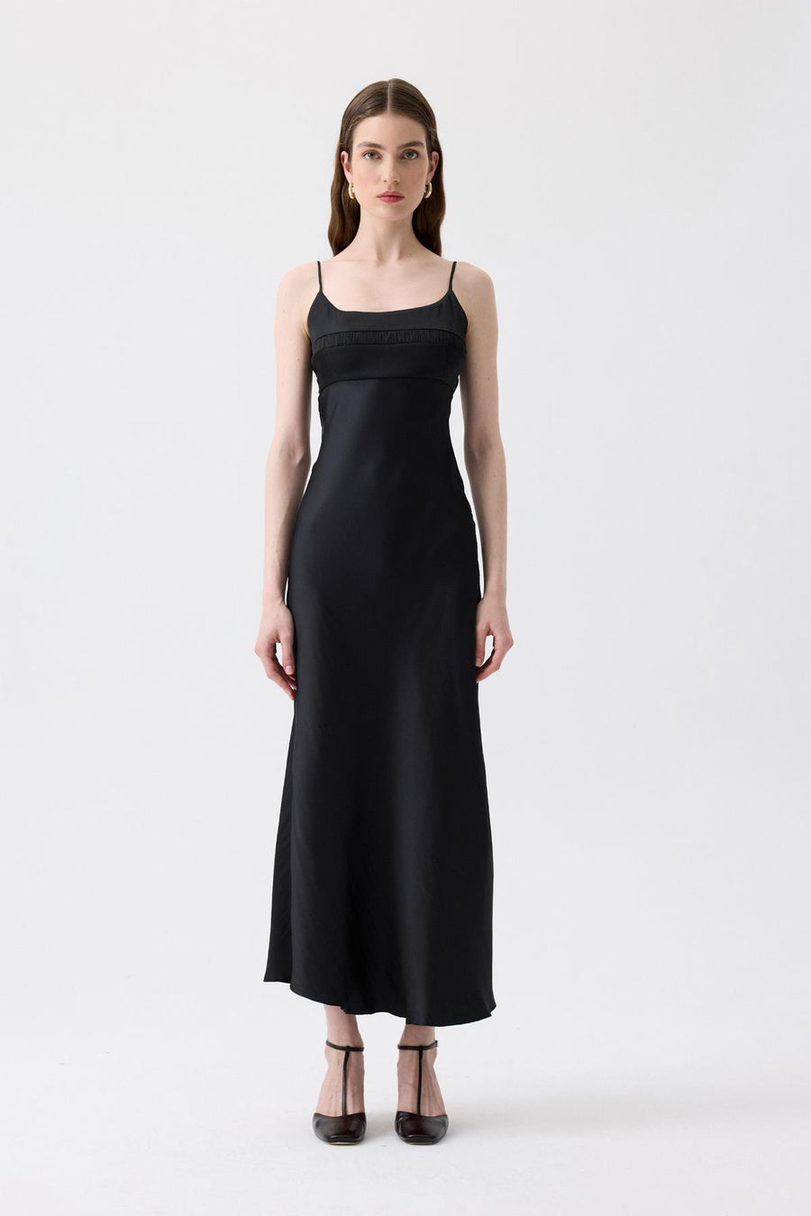 Back Strap Detail  Long Dress