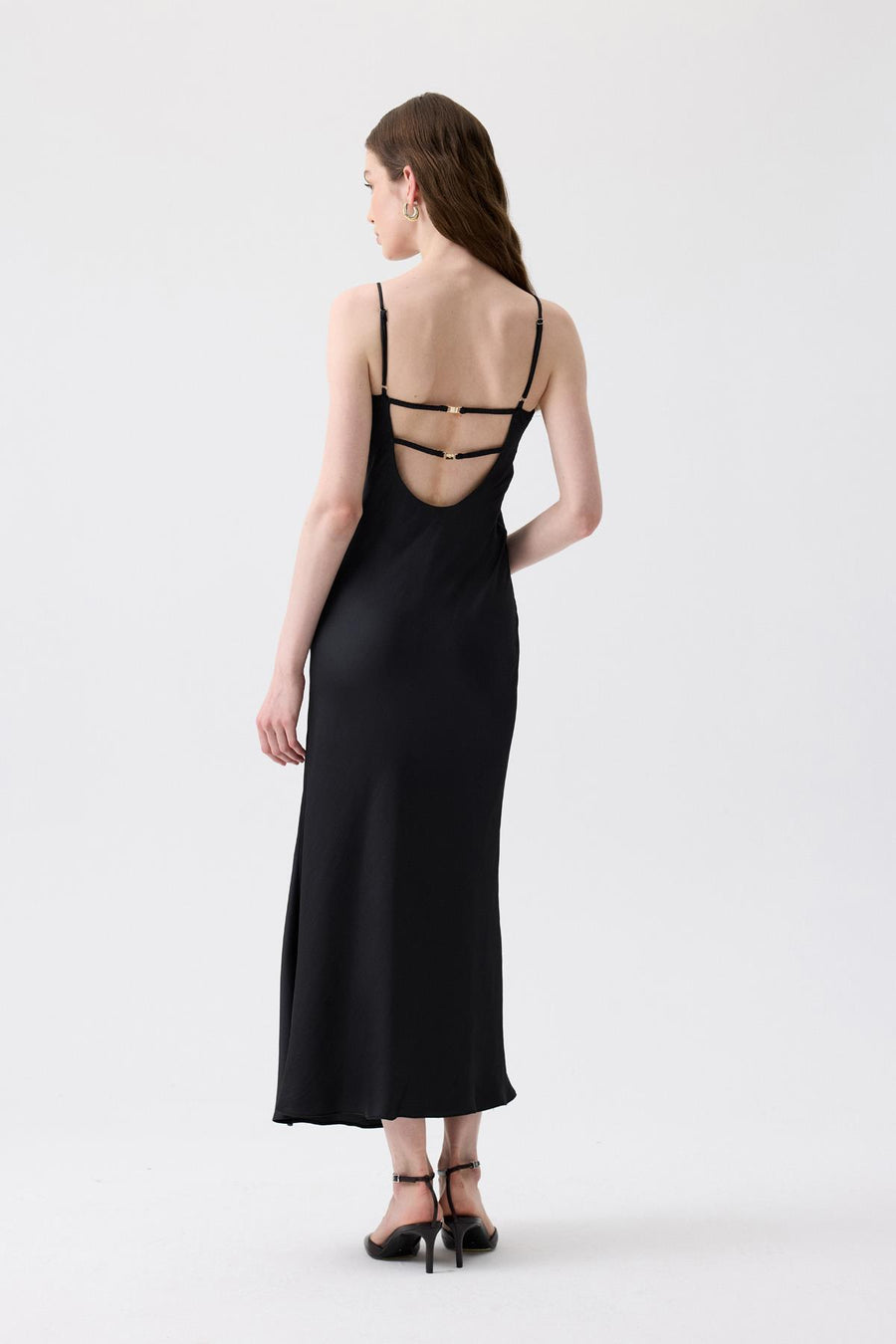 Back Strap Detail  Long Dress
