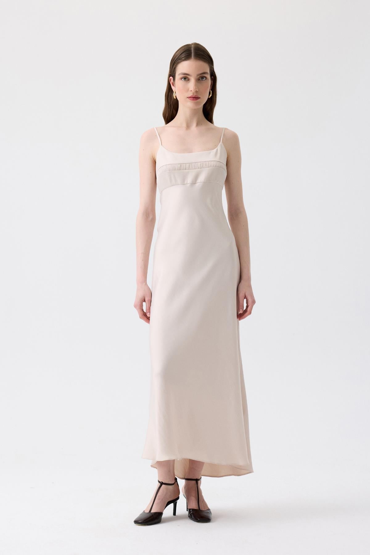 Back Strap Detail  Long Dress