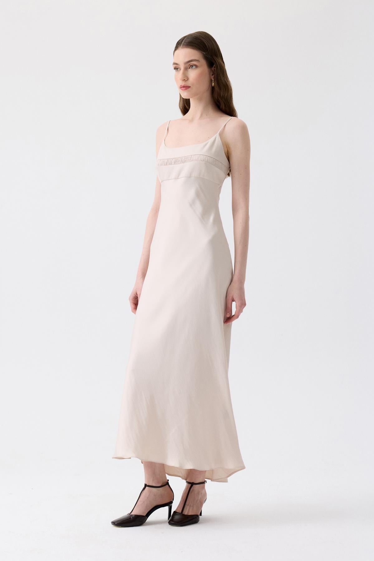 Back Strap Detail  Long Dress
