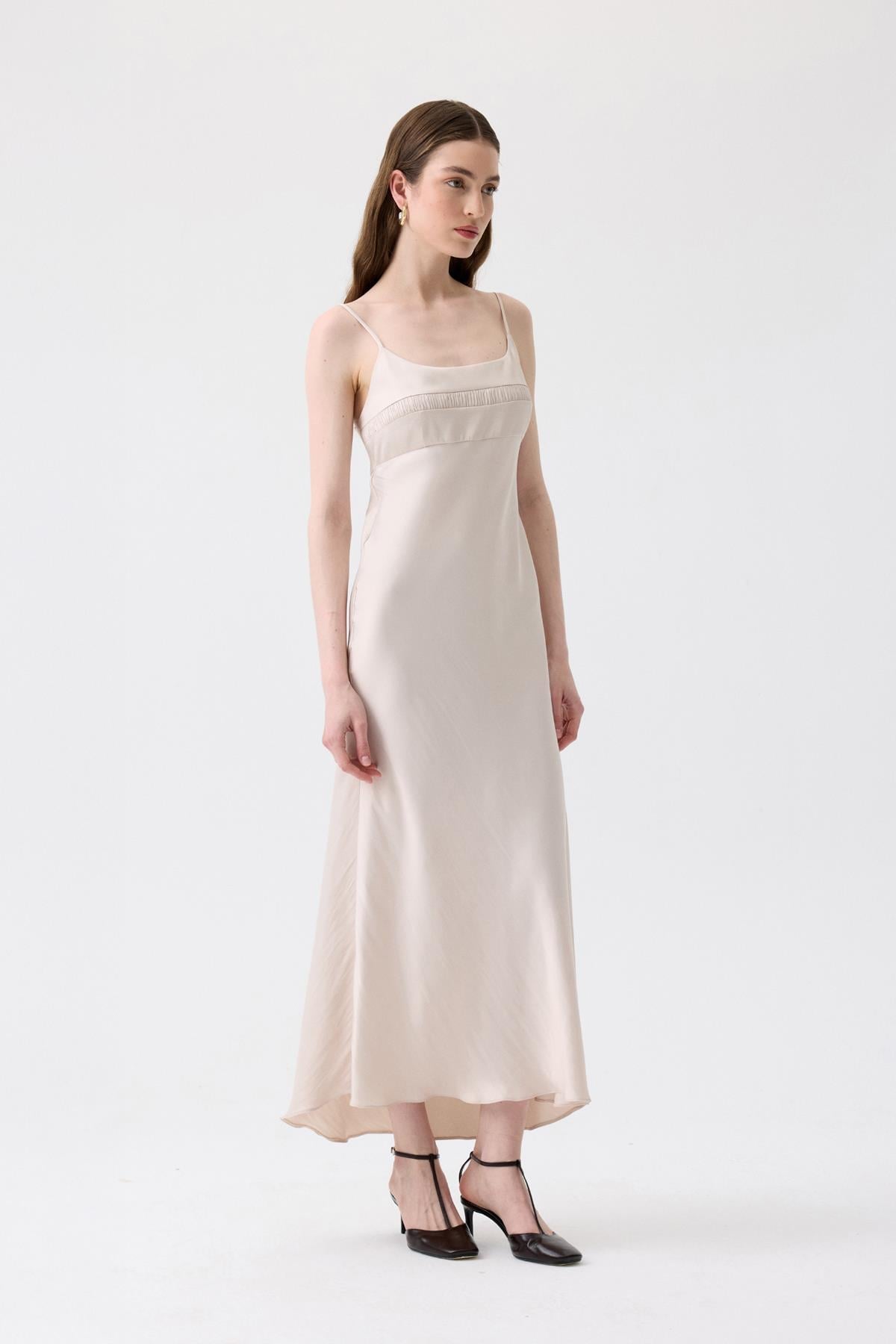 Back Strap Detail  Long Dress