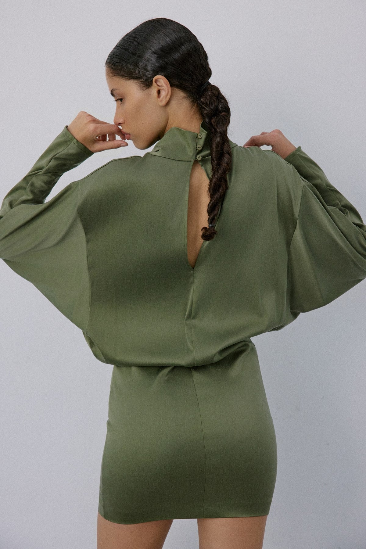 Backless Satin Mini  Dress