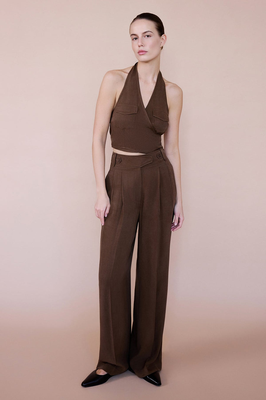 Backless Wrap Crop  Blouse