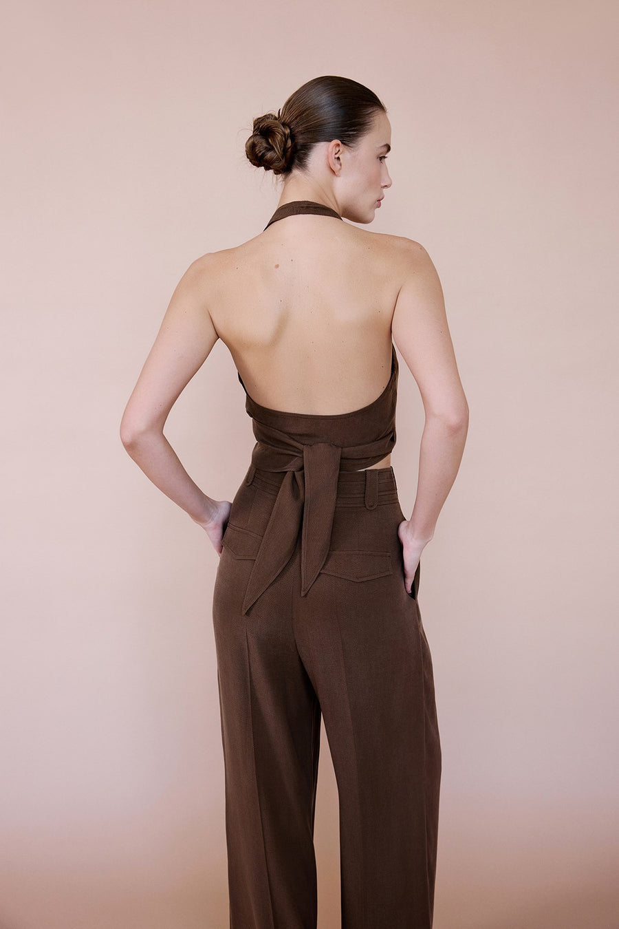 Backless Wrap Crop  Blouse