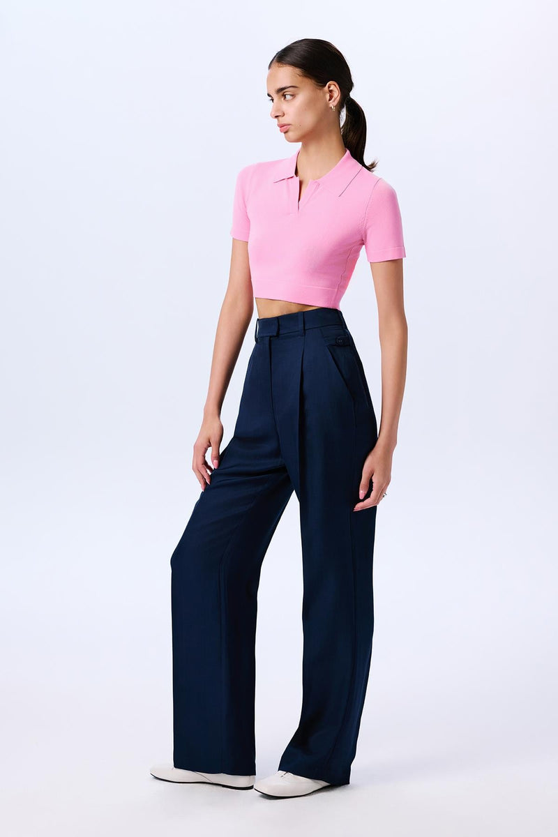 Basic Short Sleeve Crop  Blouse