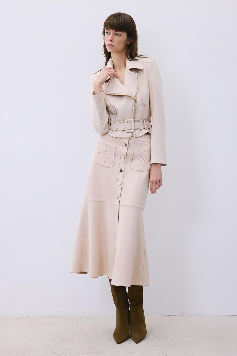 Biker Jacket with Gold Details