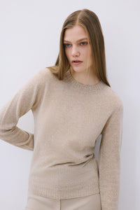 Beige Cashmere Basic Knit Blouse