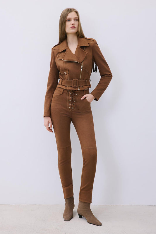 Biker Jacket with Gold Details