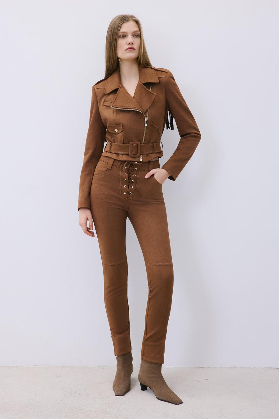 Biker Jacket with Gold Details