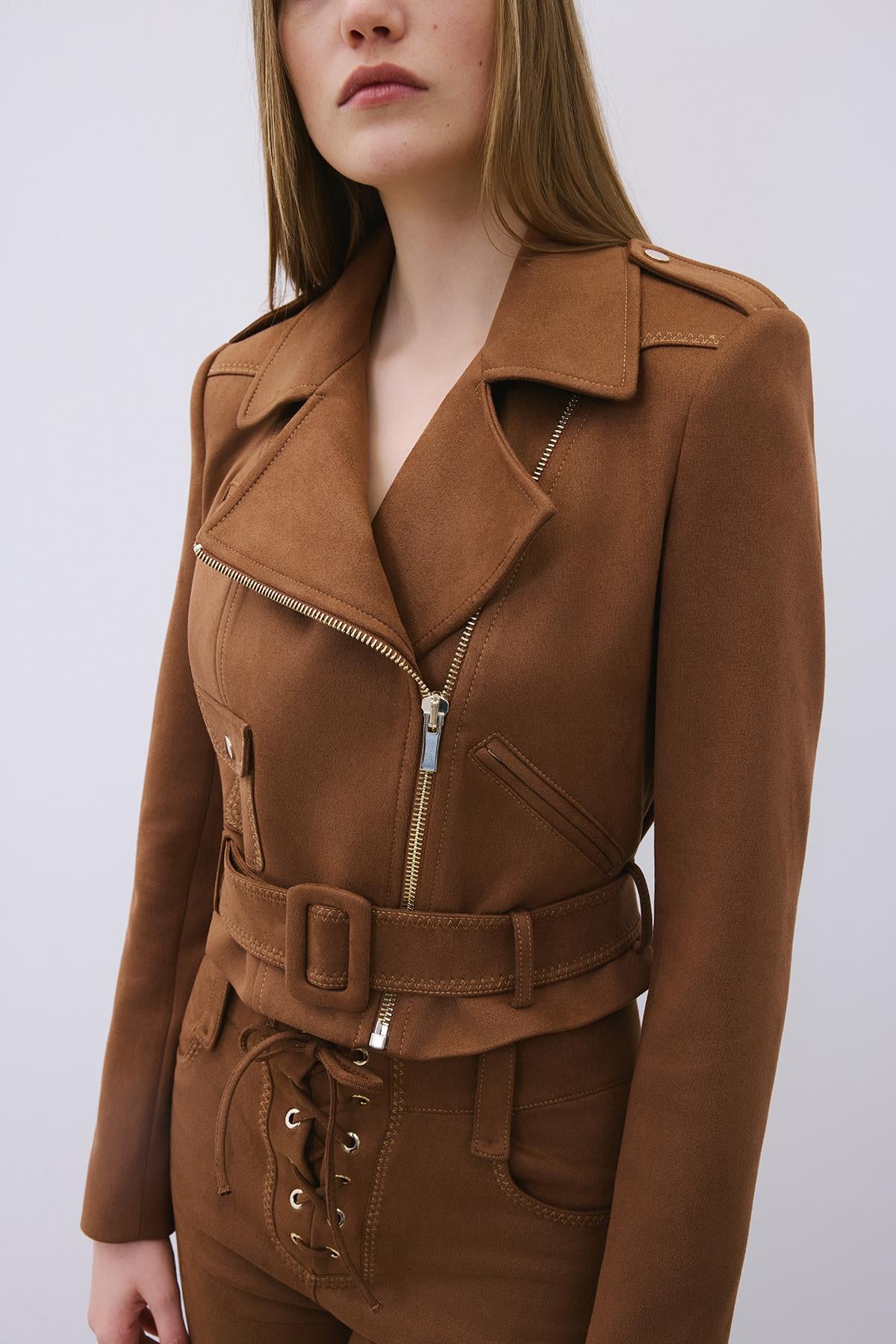 Biker Jacket with Gold Details