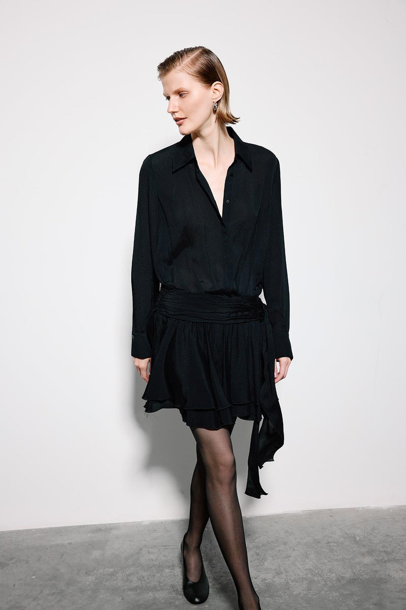 Mini Dress With Ruched Waist