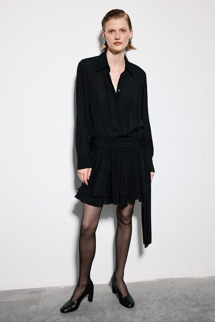 Mini Dress With Ruched Waist