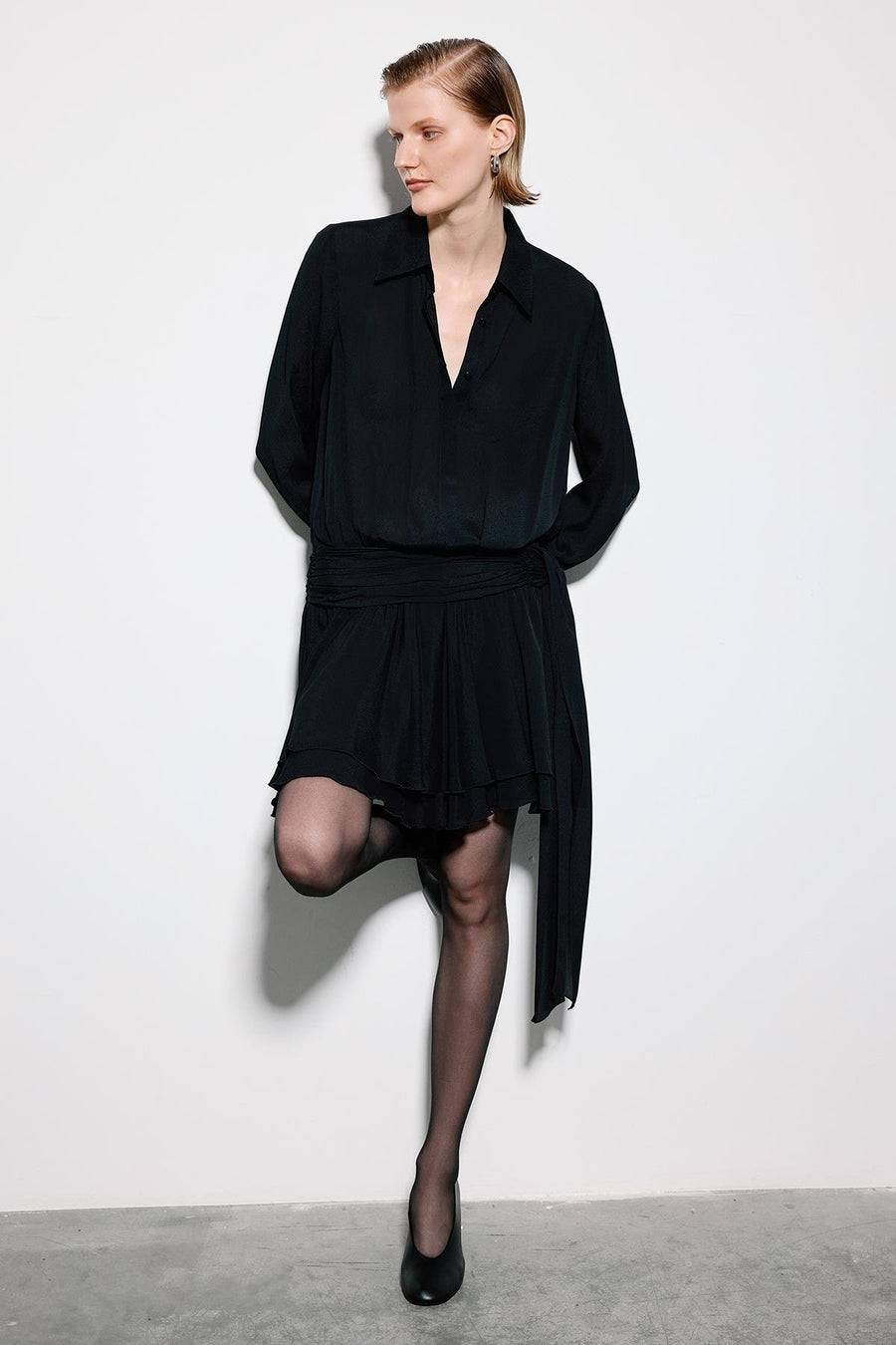 Mini Dress With Ruched Waist