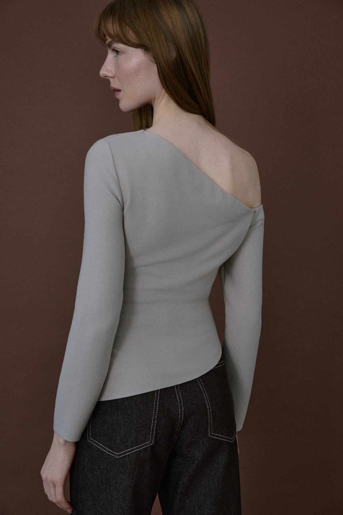 Boat Neck Long Sleeve  Blouse
