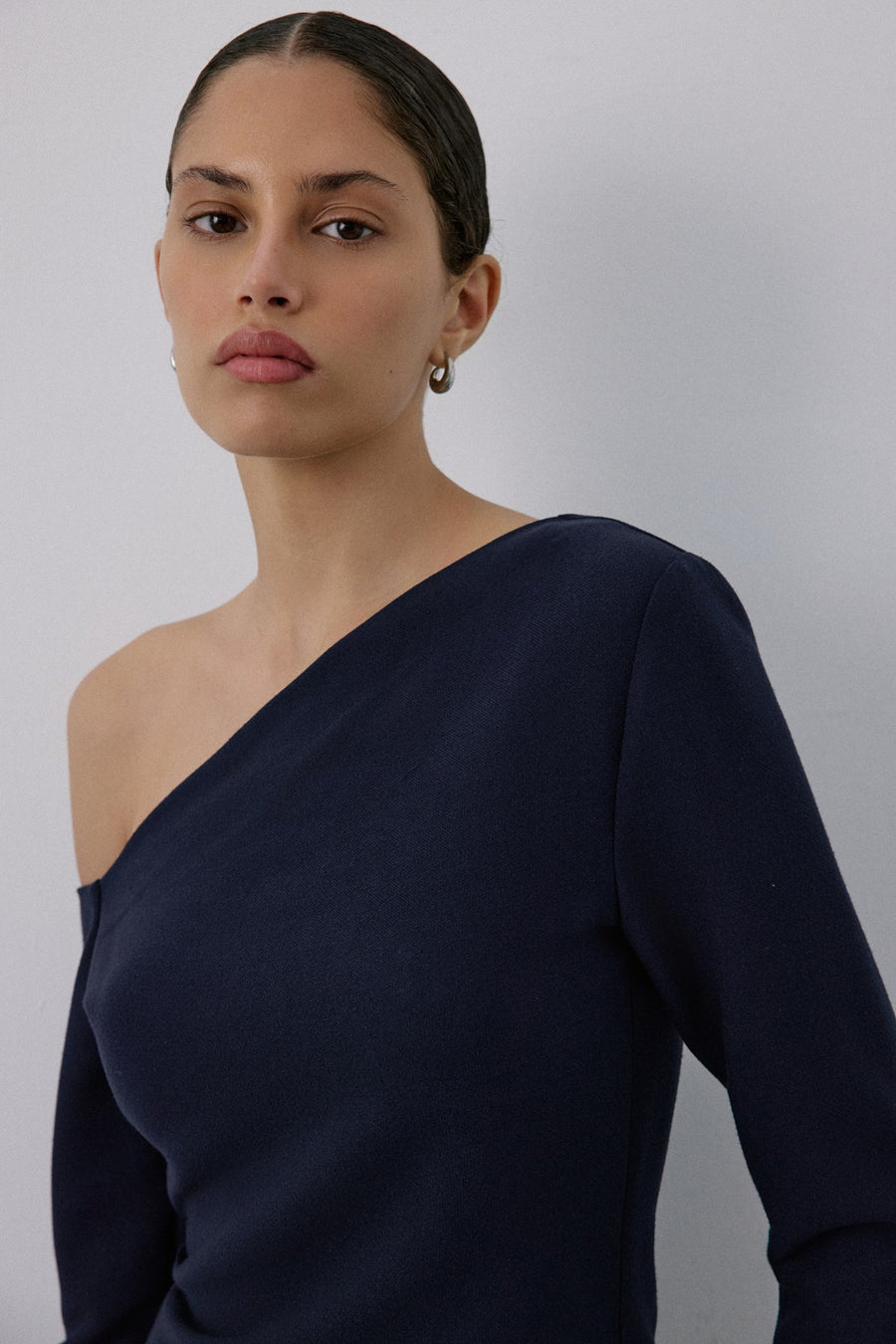 Boat Neck Long Sleeve  Blouse