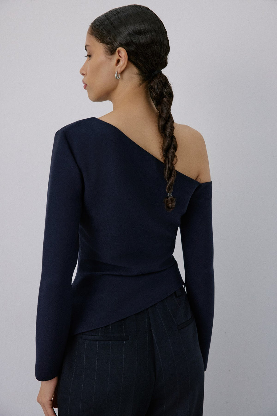 Boat Neck Long Sleeve  Blouse