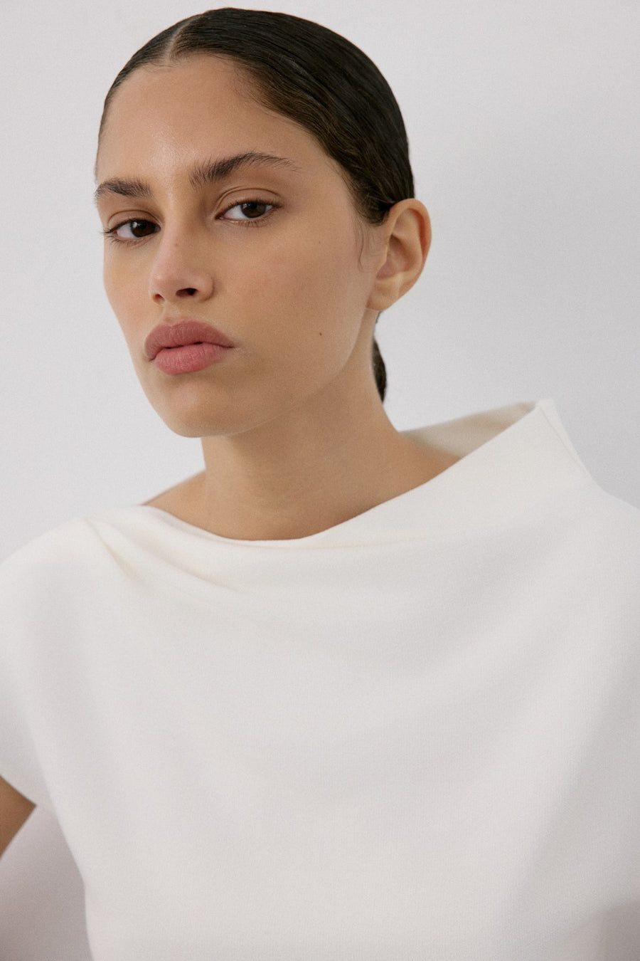 Boat Neck Short Sleeve  Blouse