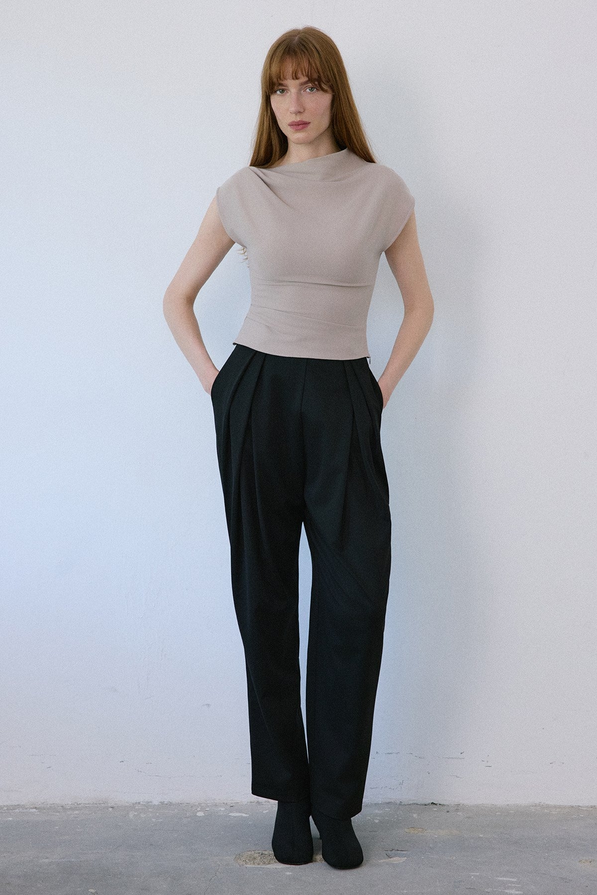 Boat Neck Short Sleeve  Blouse