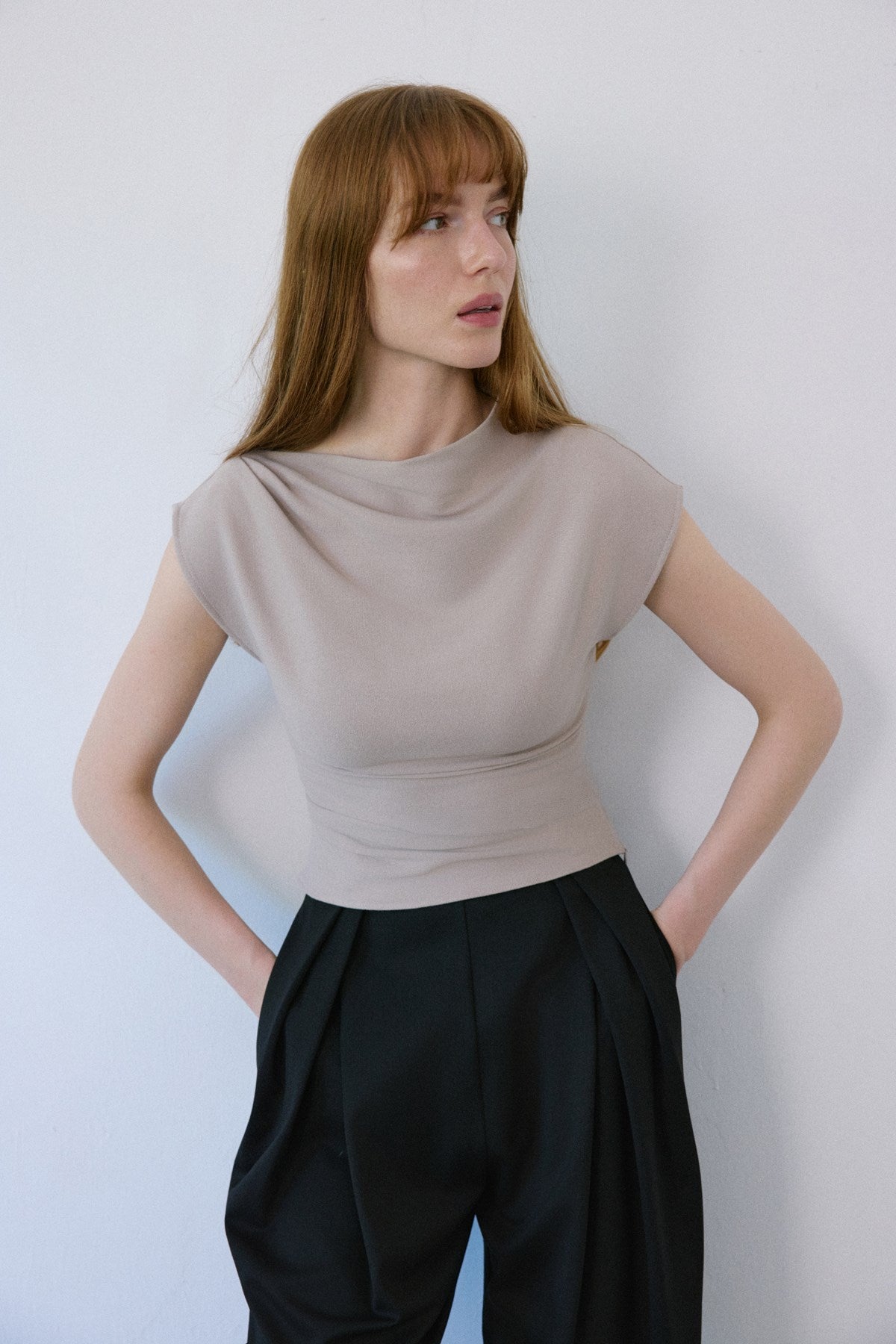 Boat Neck Short Sleeve  Blouse