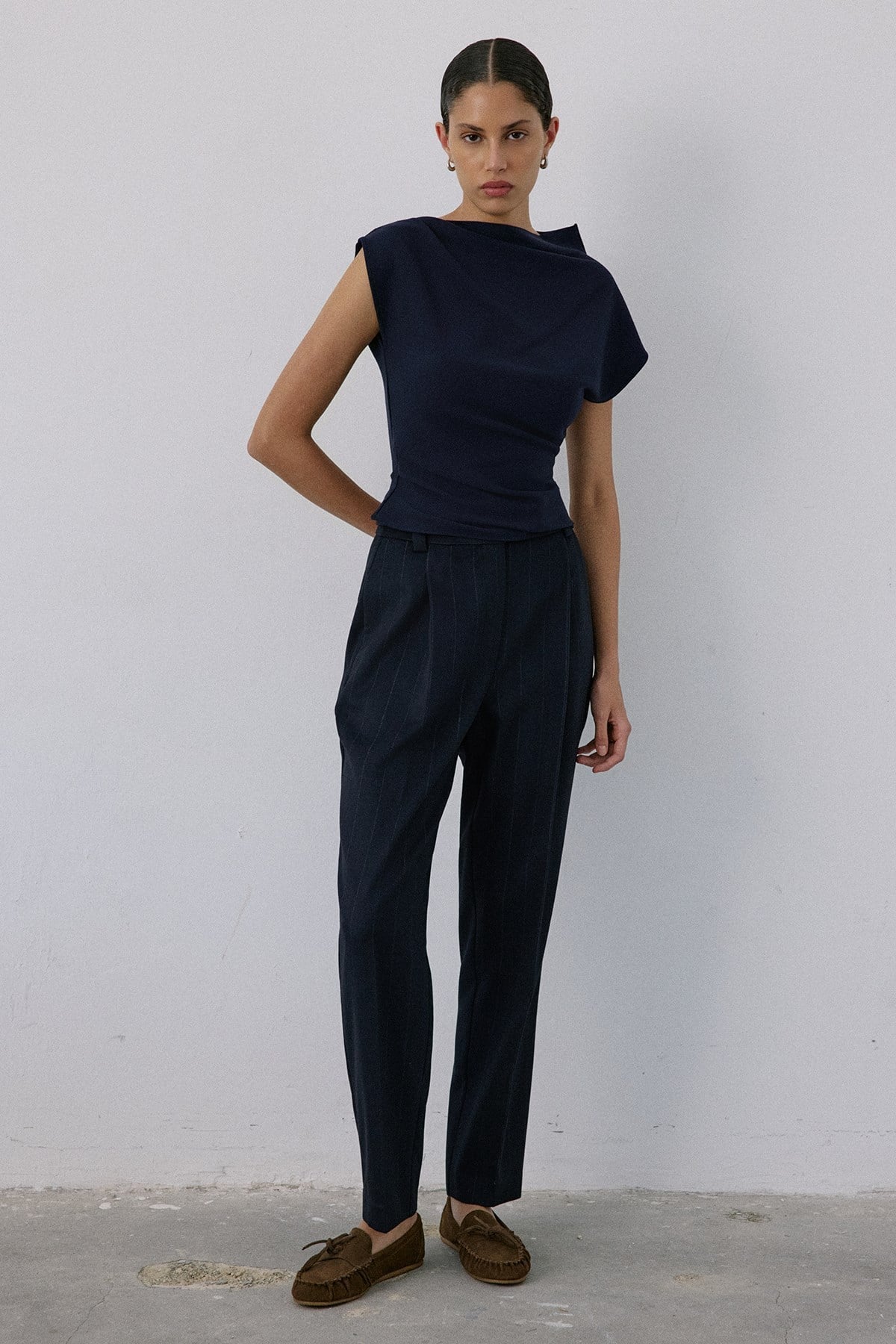 Boat Neck Short Sleeve  Blouse