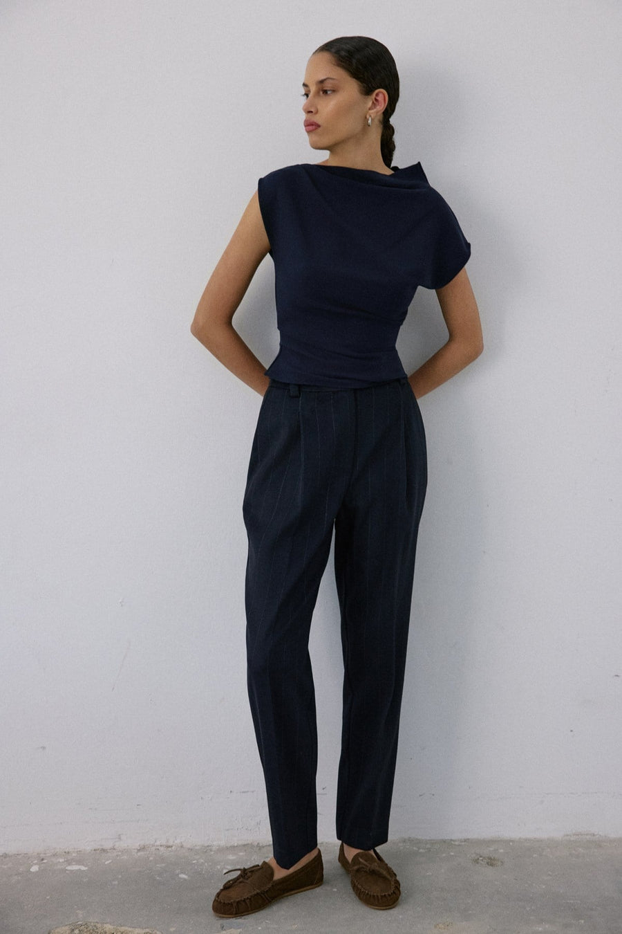 Boat Neck Short Sleeve  Blouse