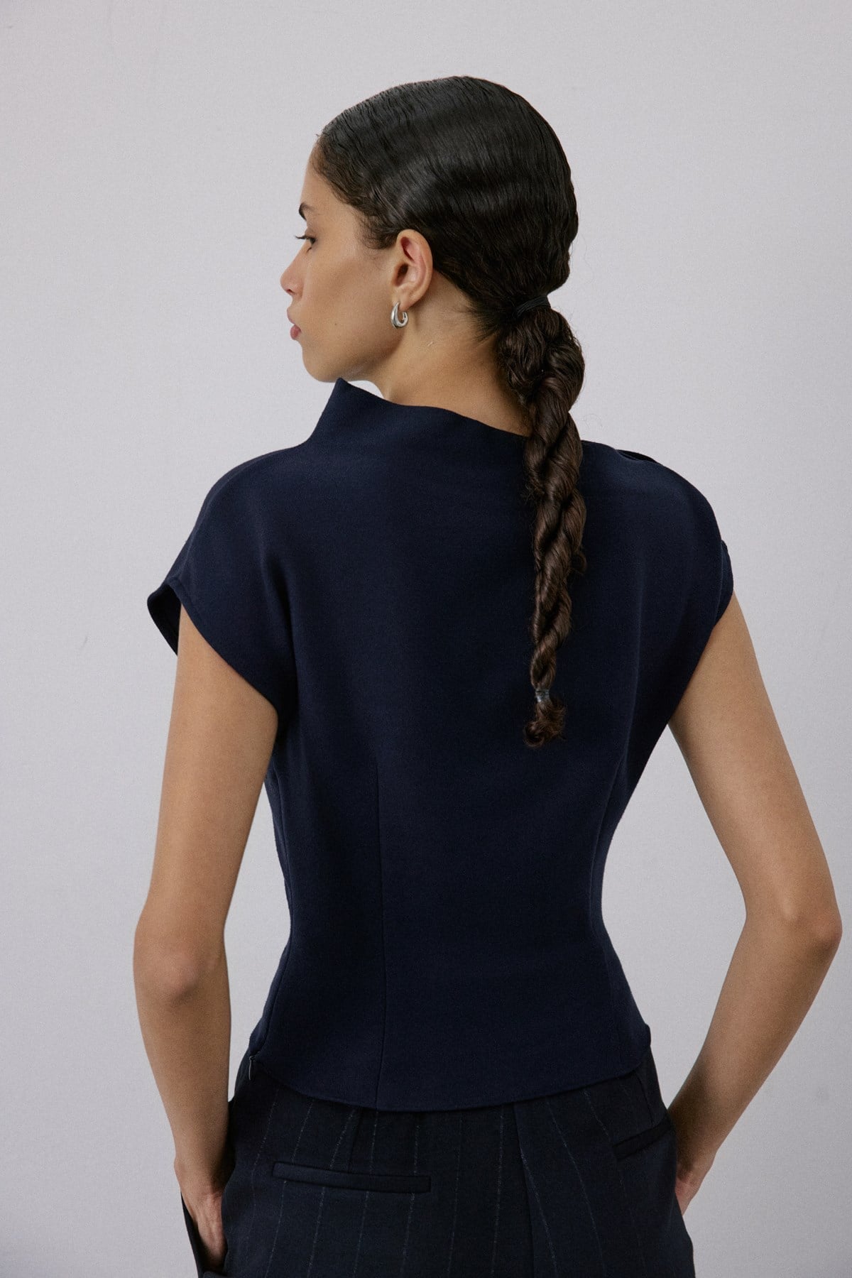 Boat Neck Short Sleeve  Blouse