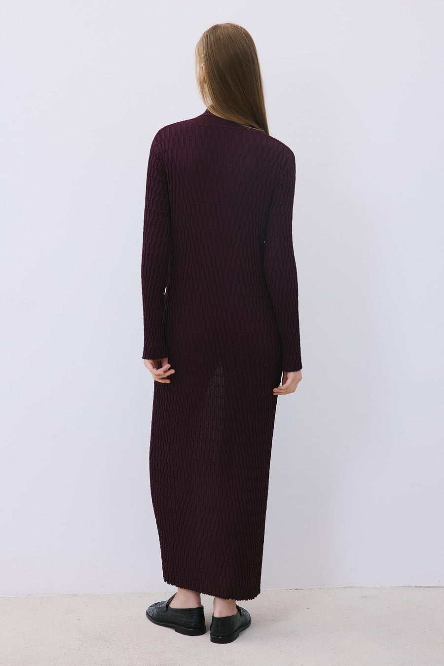 Long Jacquard Knit Cardigan