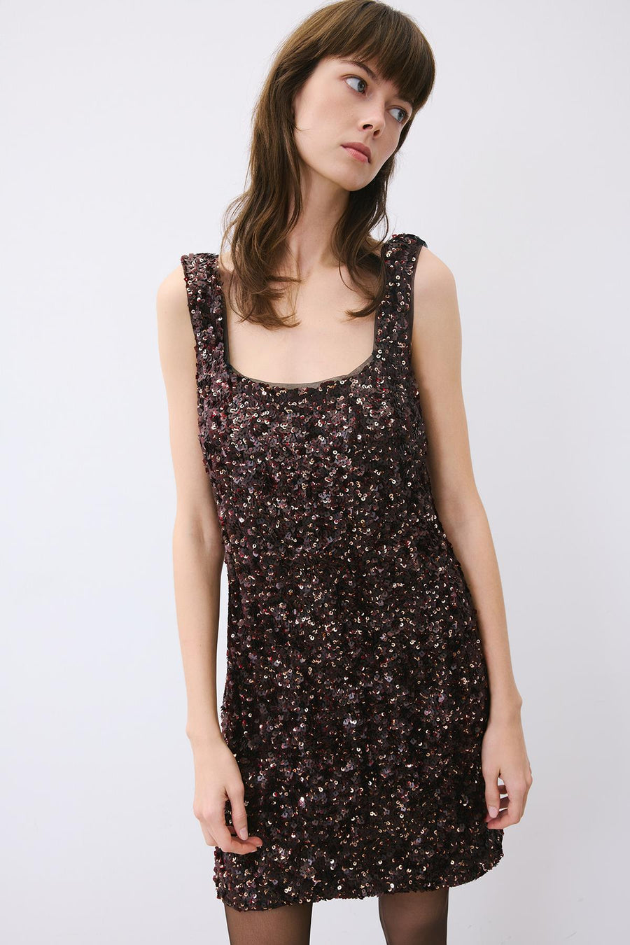 Sequin Mini Dress with Straps