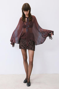 Clared Red Sequined Mini Skirt