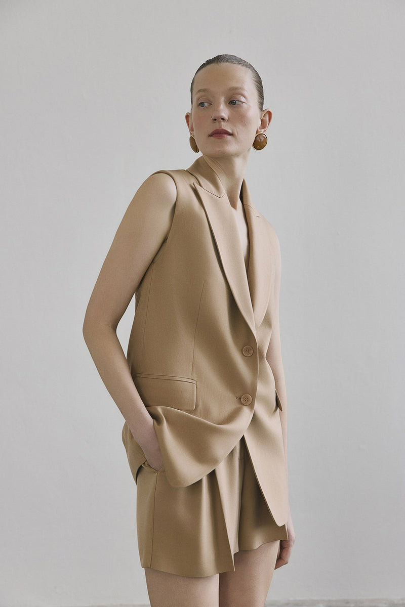Button Front Side Pocket  Vest