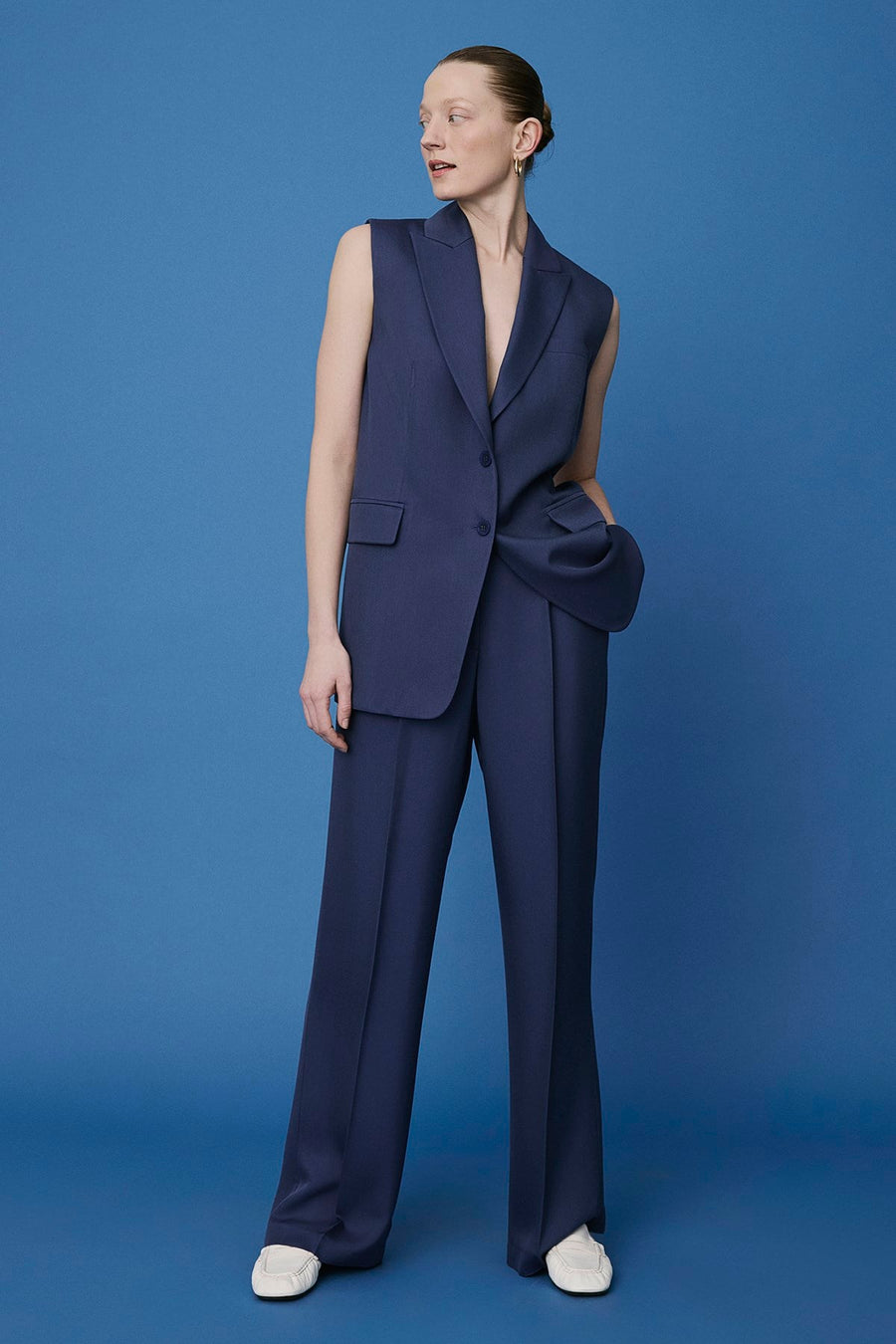 Button Front Side Pocket  Vest