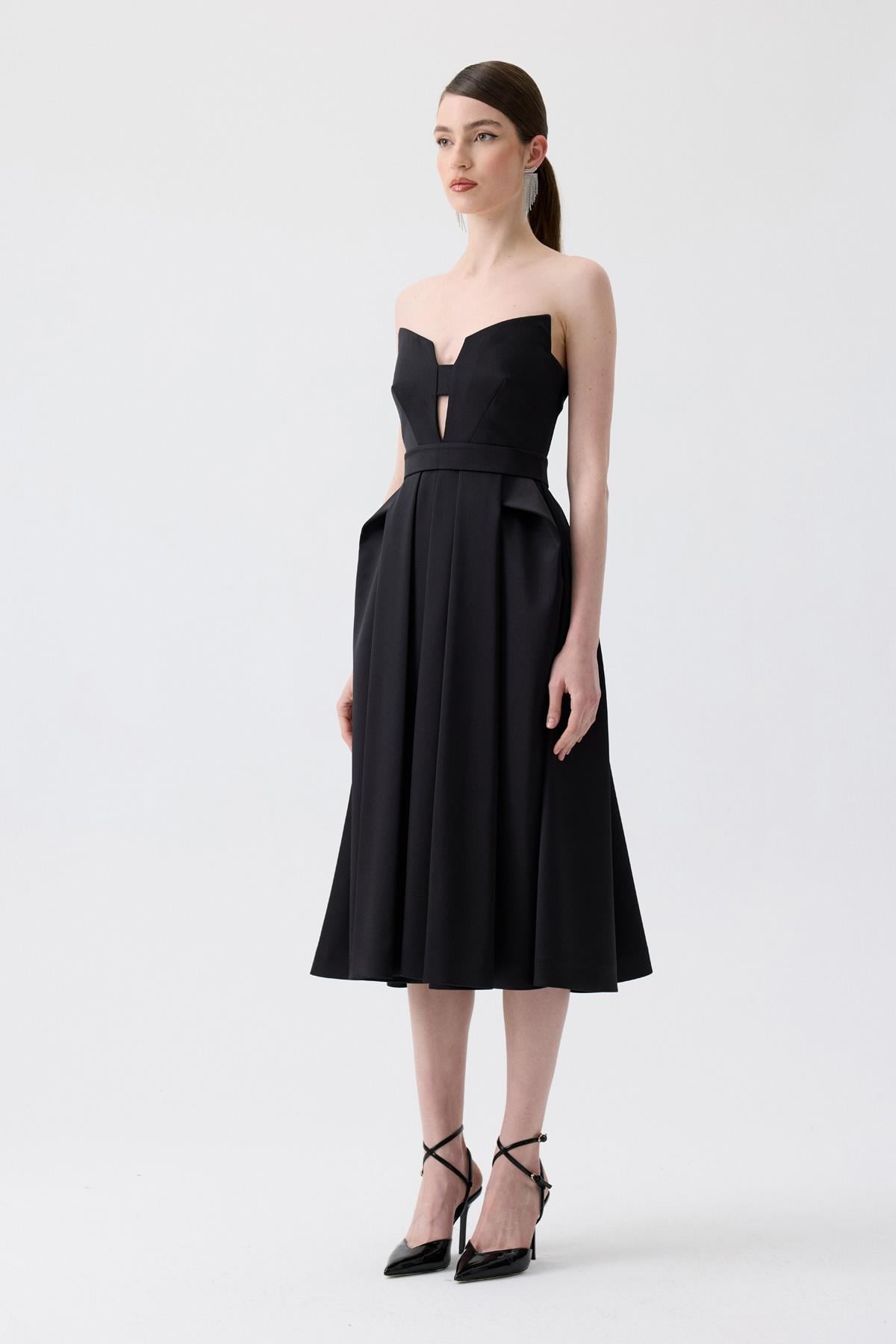 Chest Cut-Out  Midi Dress