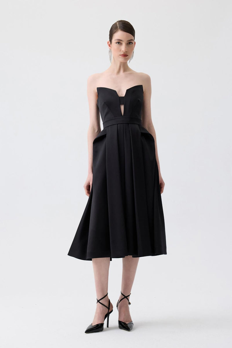 Chest Cut-Out  Midi Dress