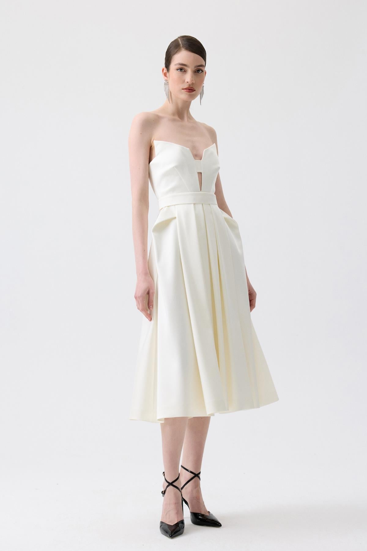 Chest Cut-Out  Midi Dress